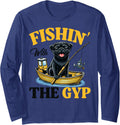 Fishin Gyp Pug On Boat Fishing Long Sleeve