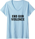 Womens End Gun Violence V Neck