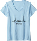 Womens Pontoon Boat Heartbeat Vintage Captain Boat Lover