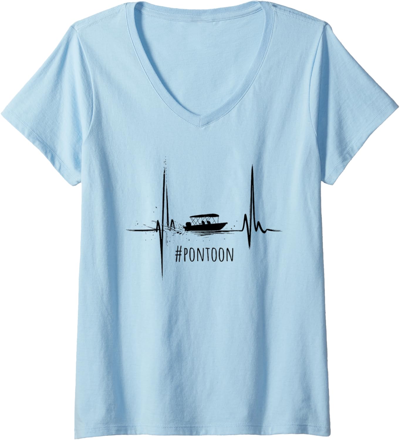 Womens Pontoon Boat Heartbeat Vintage Captain Boat Lover