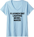 Womens Fluorescent Lighting Model Maker V-Neck