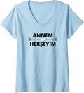 Womens Anne Hediyelik Anneler Gunu Hediyesi T Shirt V Neck