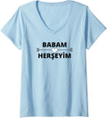 Womens Baba Hediyelik Babalar Gunu Hediyesi T Shirt V Neck