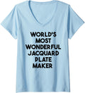 Womens World's Most Wonderful Jacquard Plate Maker V-Neck