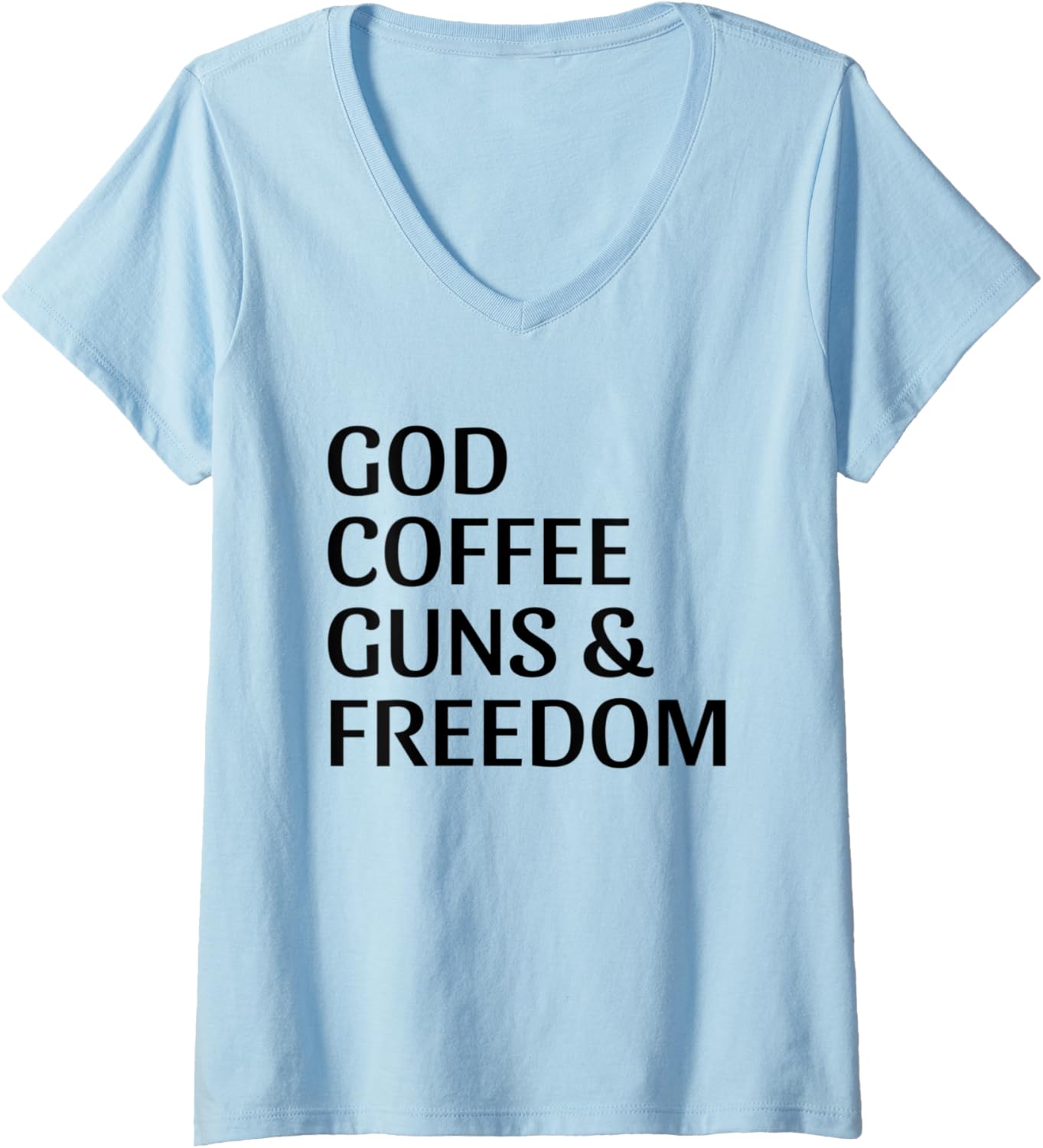 Womens God Coffee Guns Freedom Pro Gun V Neck