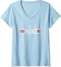 Womens Top Gun Japanese Logo With Silhouette Action Movie V Neck