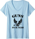 Womens Guns Fuck Yeah T Shirt Funny Saying Cool Gun Owner Guns