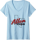 Womens Allen Strong Tx Flag Allen Str8Ng Support Gun Violence V Neck
