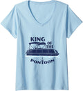 Womens King Of Pontoon Boat Captain V Neck