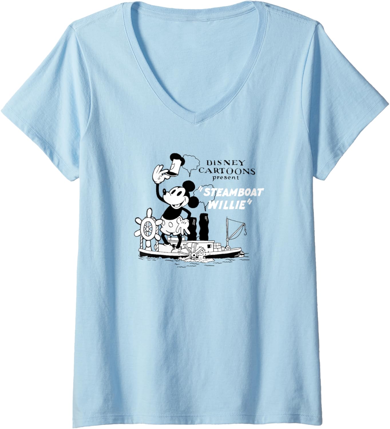 Womens Friends Steamboat Willie Original V Neck