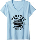 Womens Pontoon Pappy Funny Retro Grandfather Boating V