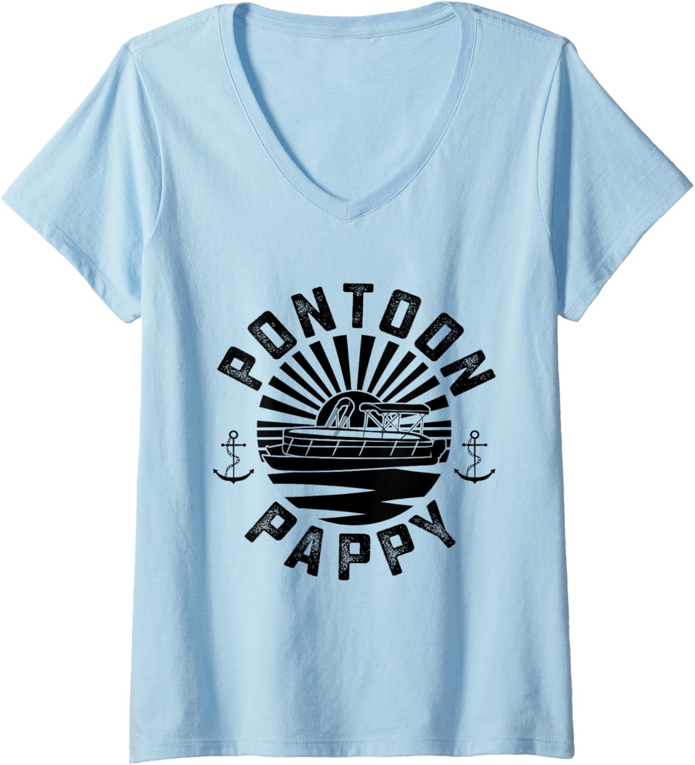 Womens Pontoon Pappy Funny Retro Grandfather Boating V