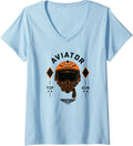 Womens Top Gun Maverick Aviator Coyote Helmet V Neck