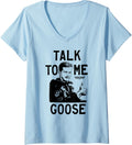 Womens Top Gun Talk To Me Goose Illustration Action Movie V Neck