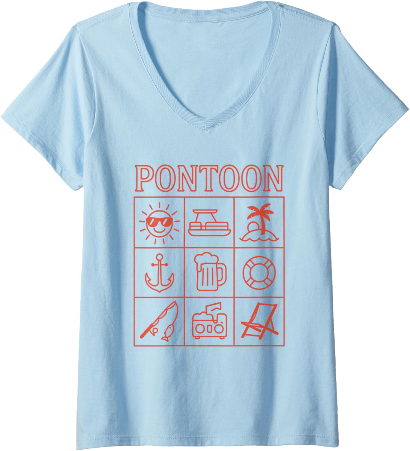 Womens Pontoon Boat Party V Neck