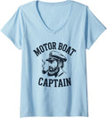 Womens Motor Boat Captain Funny Fishing Pontoon Boating