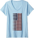 Womens Usa Bullet Flag American Flag Gun Owner Ammunition V Neck