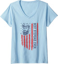 Womens Best Stepdad Ever American Flag Pontoon Boat