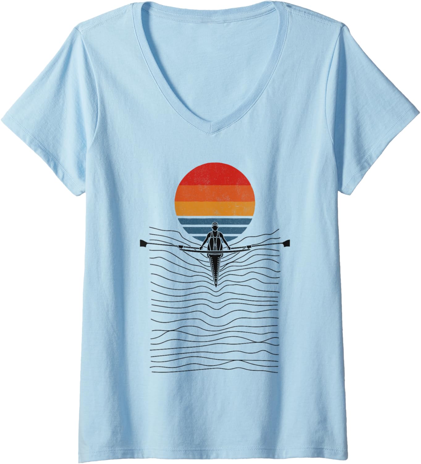 Womens Rowing Crew Coxswain Rower Retro Vintage Sunset