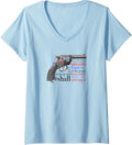 Womens 2Nd Amendment Patriotic Pistol Red White Blue Gun T Shirt V