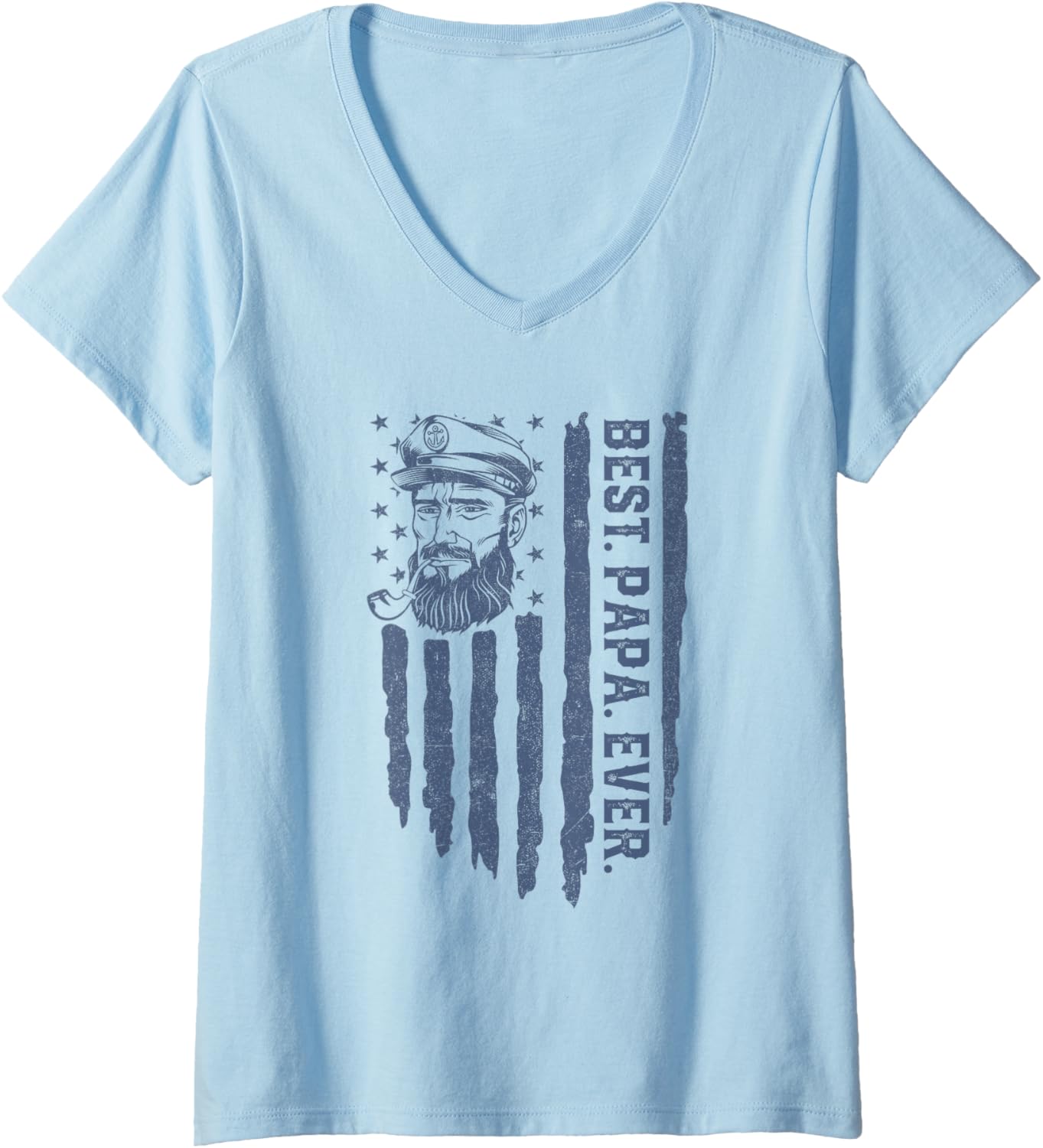 Womens Best Papa Ever American Flag Pontoon Boat