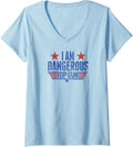 Womens Top Gun I Am Dangerous Logo Action Movie V Neck