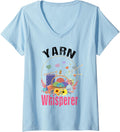 Funny Girl Knitter Yarn Whisperer For yarn Lover mom Grandma V-Neck