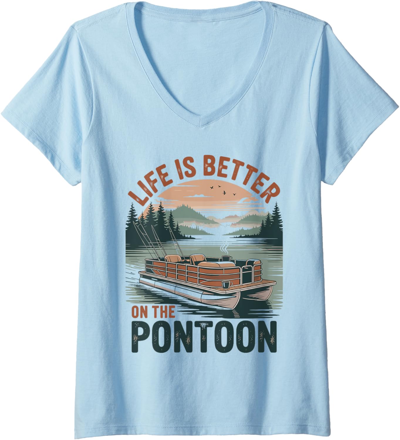 Womens Vintage Pontoon Captain Pontoon Boat Vacation Summer