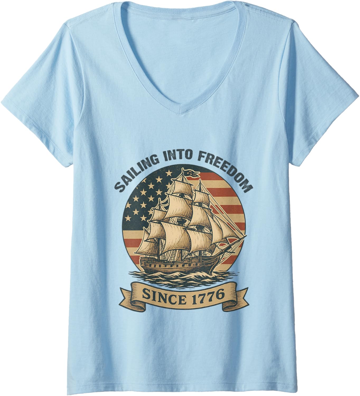 Womens Sailing Into Freedom Since 1776 Patriotic 4