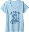 Womens Sailboat Captain Sailboat Savant Vintage V Neck