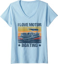 Womens I Love Motor Boating Motorboating Boat Captain
