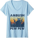 Womens Ambush Pew Cat Guns V Neck