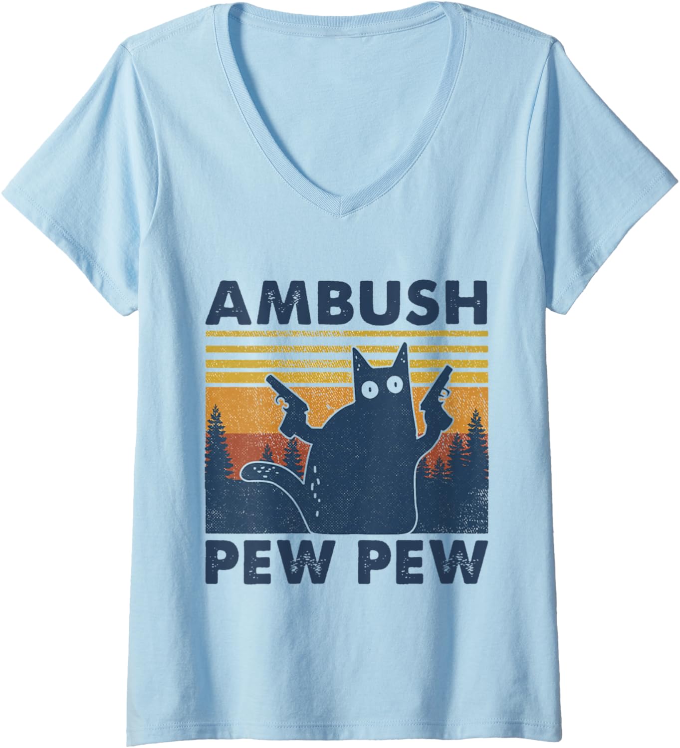 Womens Ambush Pew Cat Guns V Neck
