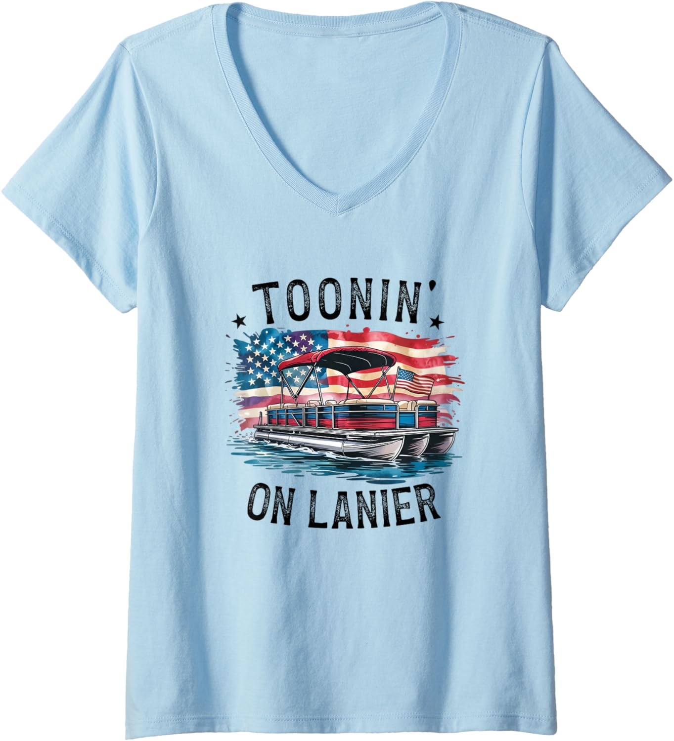 Womens Toonin On Lake Lanier Lake Day Pontoon