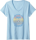 Womens Top Gun Fightertown Usa Pastel Round Logo Action Movie V Neck