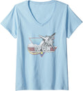 Womens Top Gun Retro Jet Logo V Neck