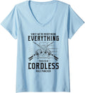 Womens Veteran Ar 15 Gun Cordless Hole Puncher V Neck