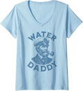 Womens Water Daddy Funny Boat Captain V Neck