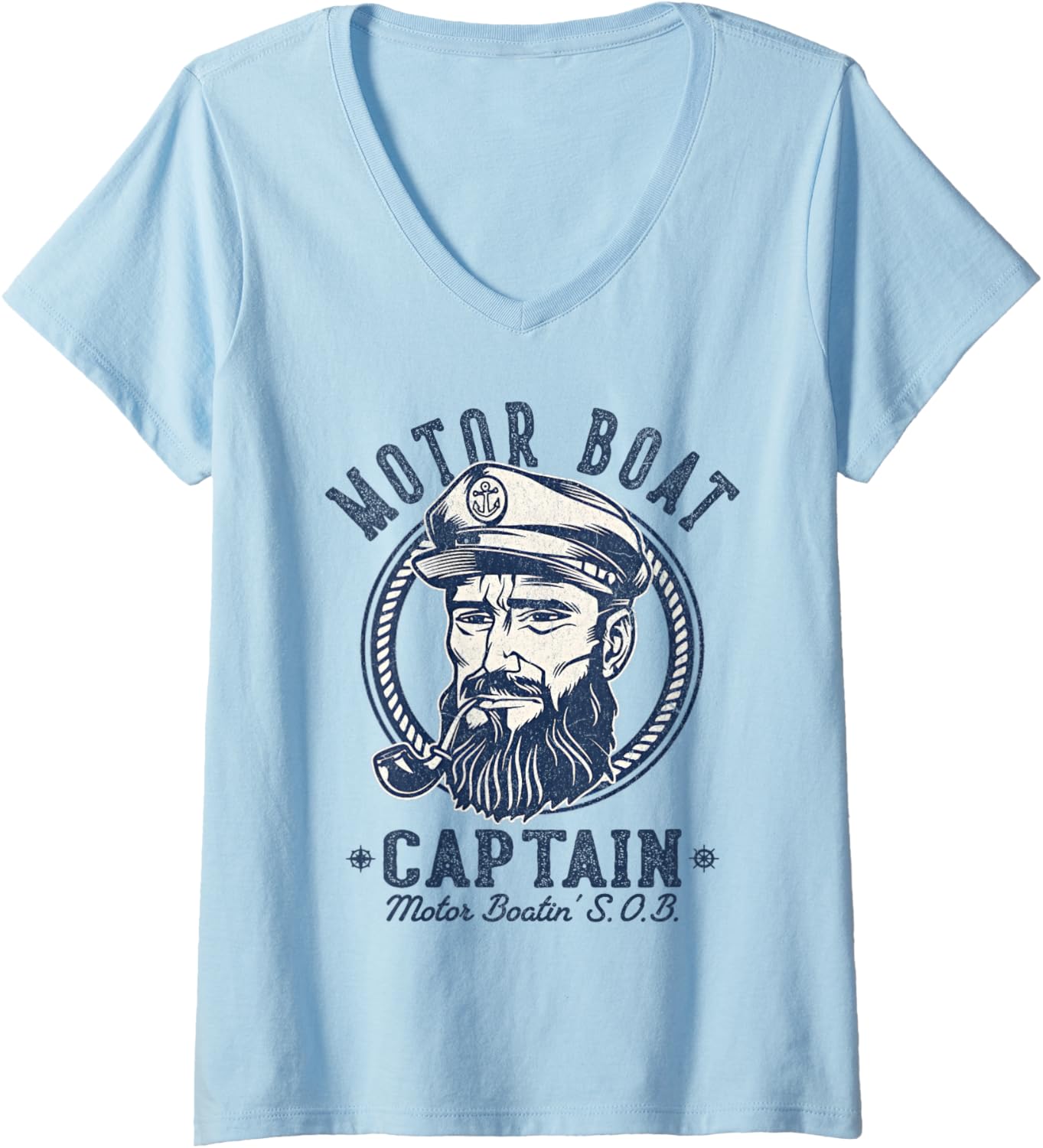 Womens Motor Boat Captain Funny Nautical Vintage V