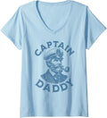Womens Captain Daddy Funny Boat Captain V Neck