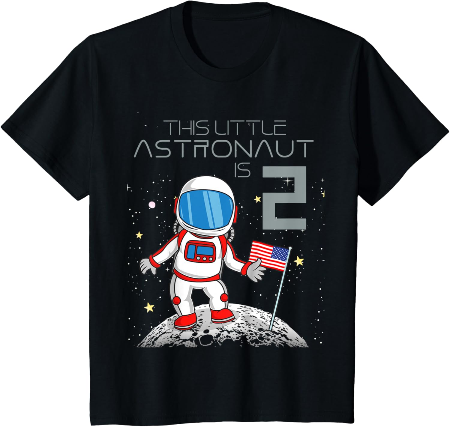 Kids 2nd Birthday Astronaut Shirt Boys Gift 2 Year Old Space Geek