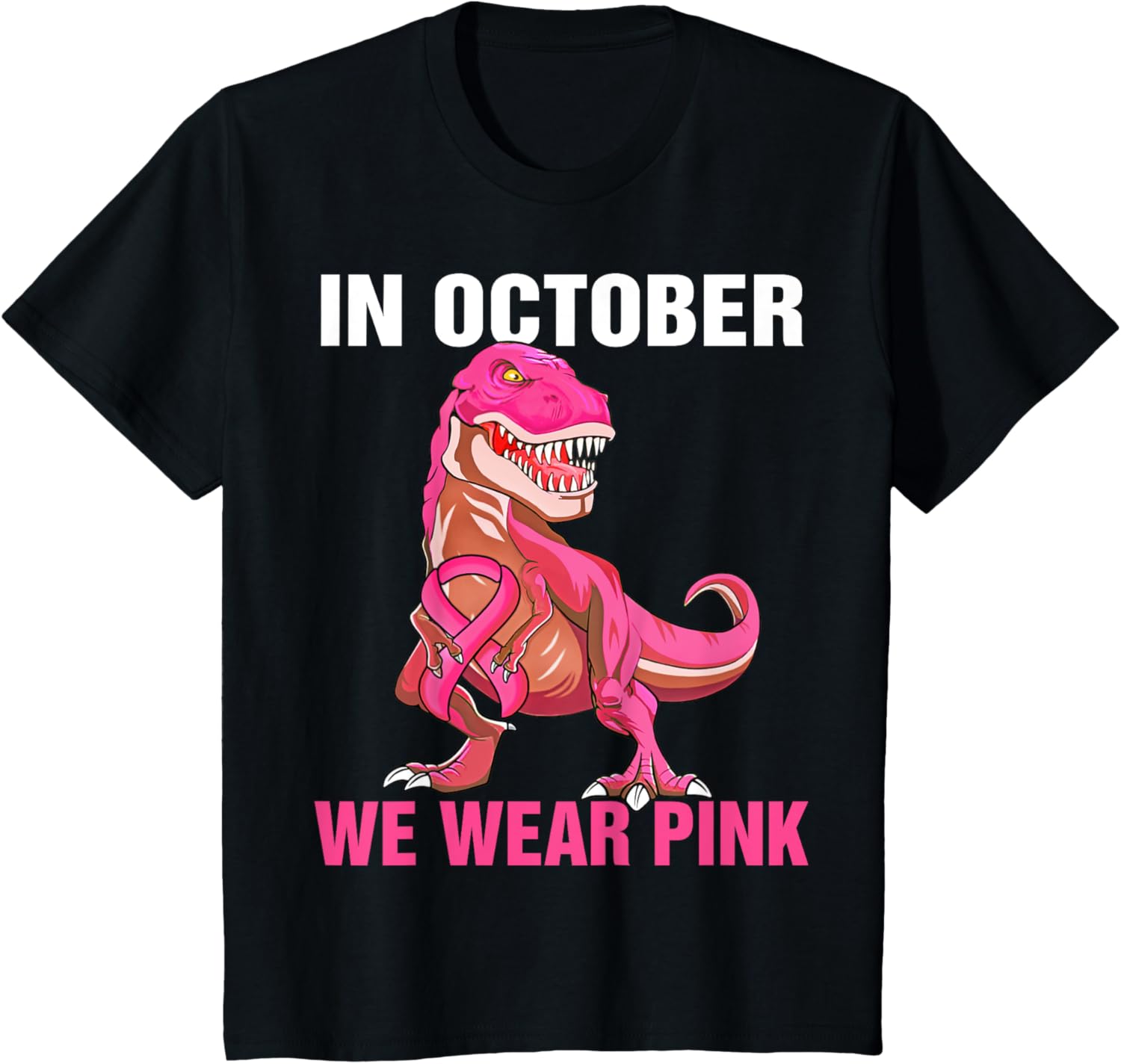 Kids In October We Wear Pink Breast Cancer Awareness Kids Boys