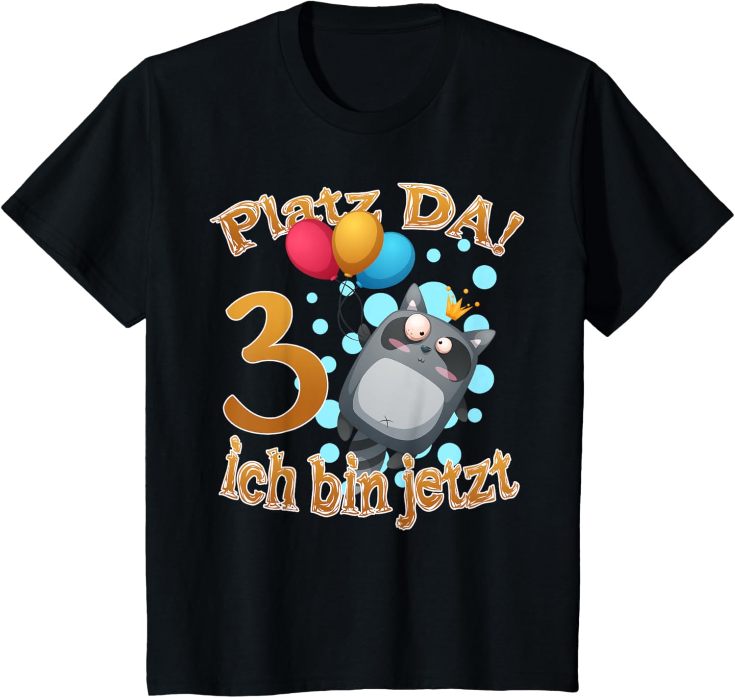Kids 3 Year Birthday Boy Raccoon Place Da