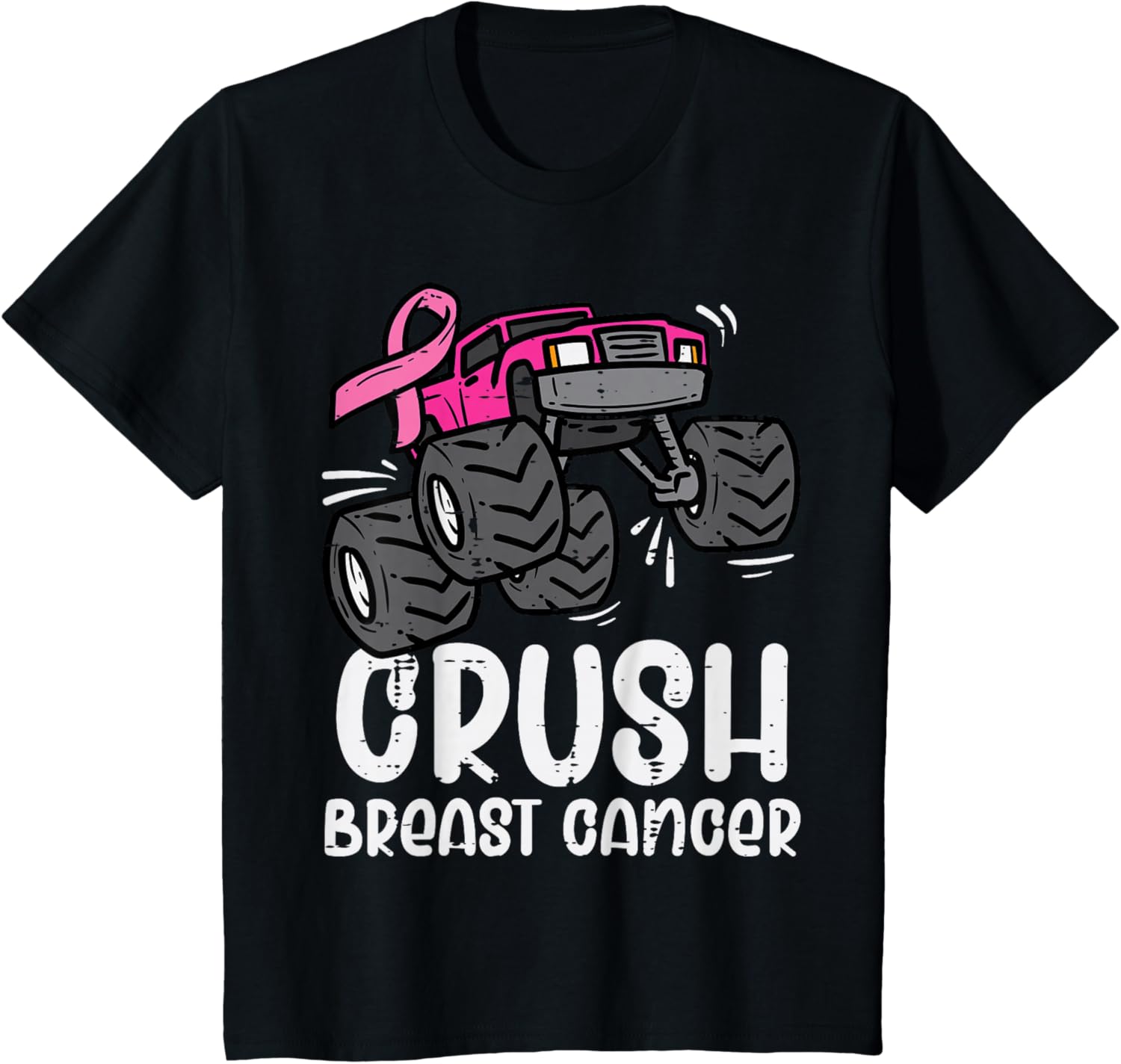 Kids Monster Truck Pink Breast Cancer Awareness Kids Toddler Boys