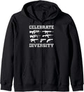 Celebrate Diversity Different Gun T Shirt Gun Lovers Zip Hoodie