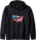 Patriot Usa Flag Gun Tshirt 4Th Of July American Pride Zip Hoodie