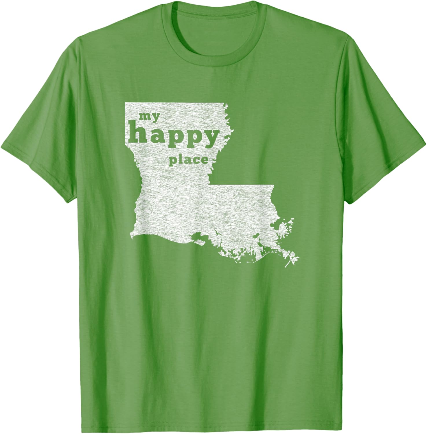Louisiana T-Shirt Distressed My Happy Place Tee