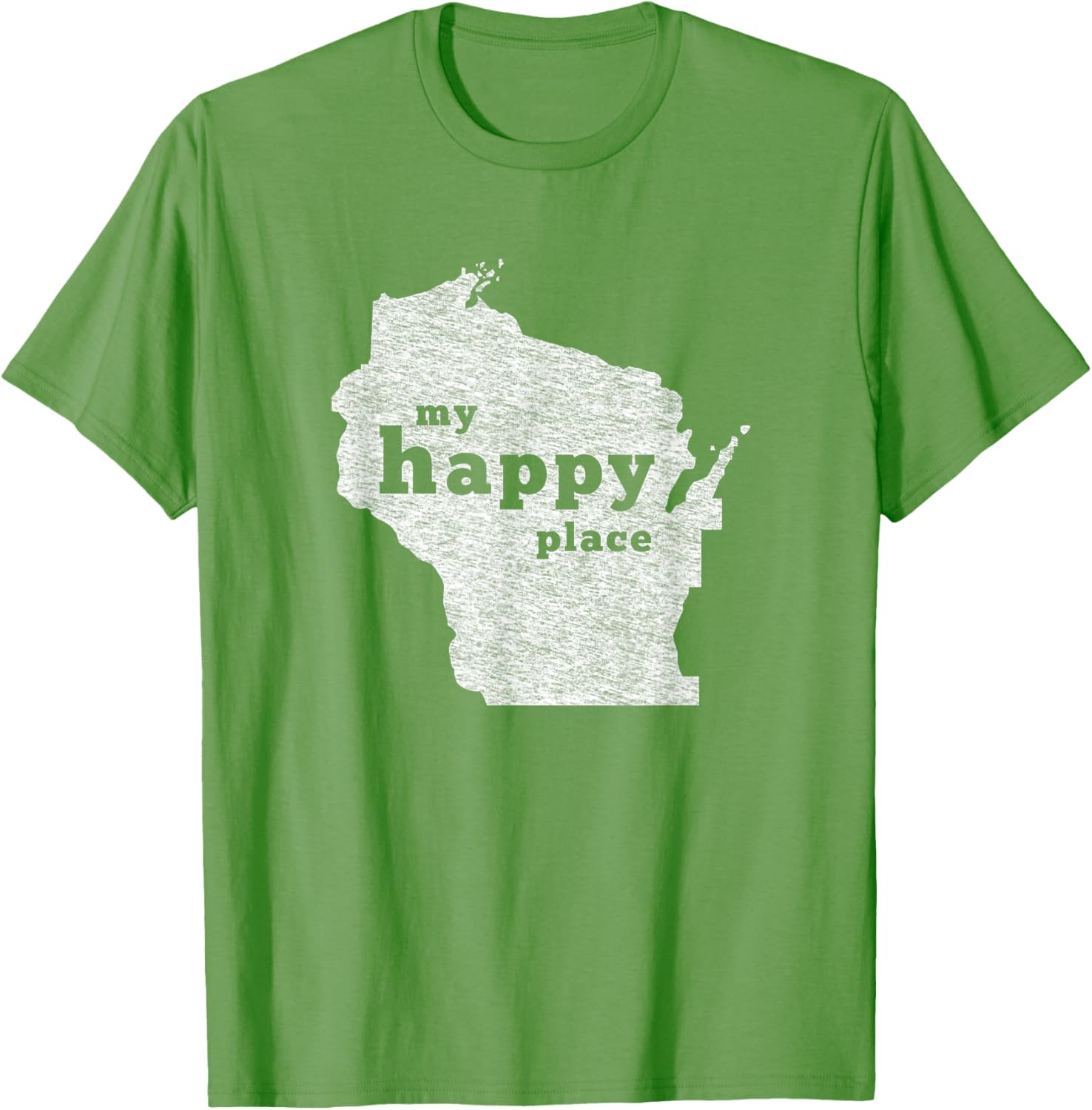 Wisconsin T-Shirt Distressed My Happy Place Tee