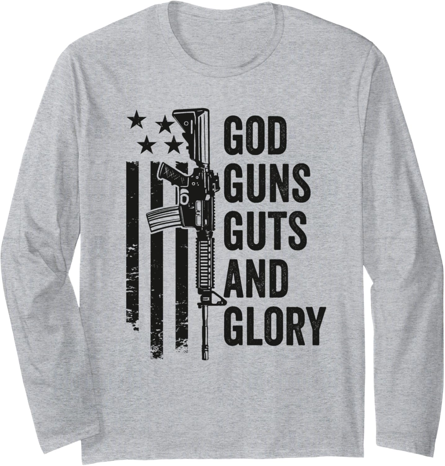 God Guns Guts Glory Patriotic Usa Flag Pro Gun Camo Long Sleeve