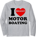 I Love Motor Boating Heart Speedboat Motorboating Art